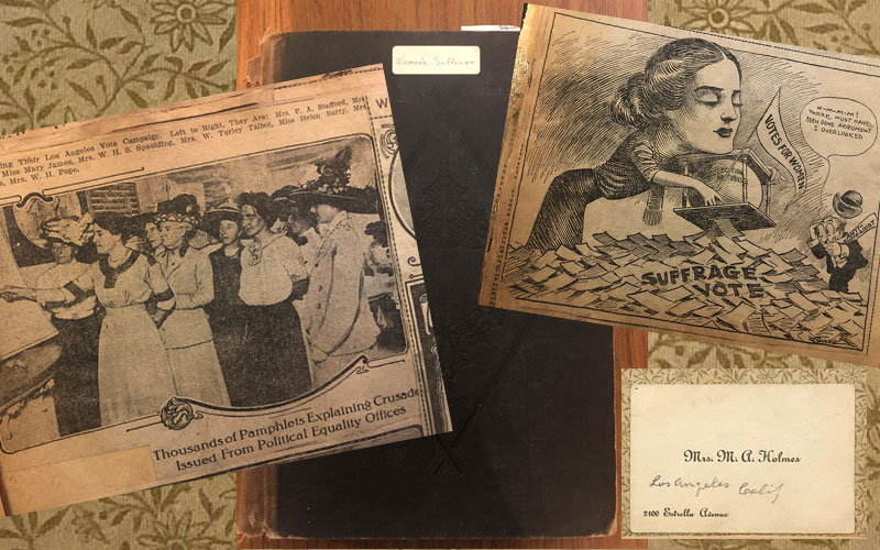 “Early Days of Suffrage in California,” Scrapbook by Mary A. Holmes (Scrapbook Collection, 112)
