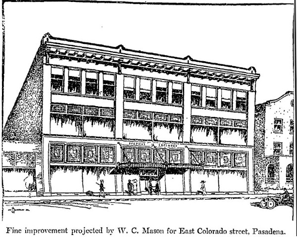 "Secures Permit for Fine Block," Los Angeles Times, 10 March 1912. Accessed Pasadena Public Library, Proquest Los Angeles Times historical.