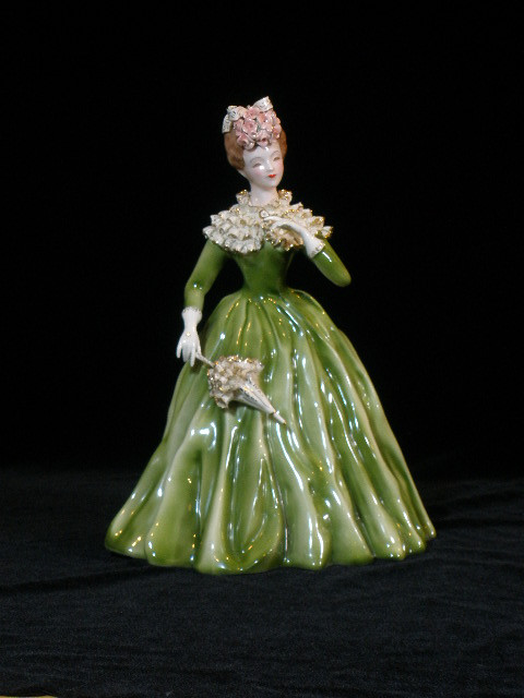 Figurine, Margaret. Marked: Florence Ceramics/ Pasadena/California/Semi-porcelain. 10.5 in high, 7.5 in wide (Gift of Doug Foland, 2010.008.007)