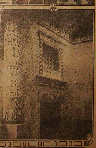 "Egyptian Traits Strongly Marked in New Theater," Pasadena Star News, 5 May 1925, p. 17. (Newspaper Collection)
