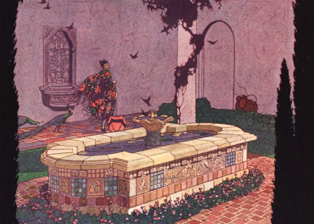 tile fountain illustration