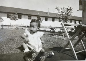 Diane Nishimoto at Gila River Camp, 1943. (Susie Ling Collection, NisD14; Digital copy only)