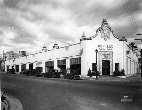A photo of Don Lee Cadillac & La Salle dealership in Pasadena, circa 1930.